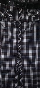 Pre-owned BEBE red/black plaid pencil skirt